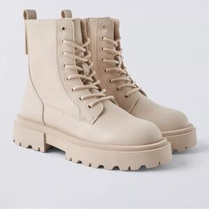 Zara Kids Cream ankle boots